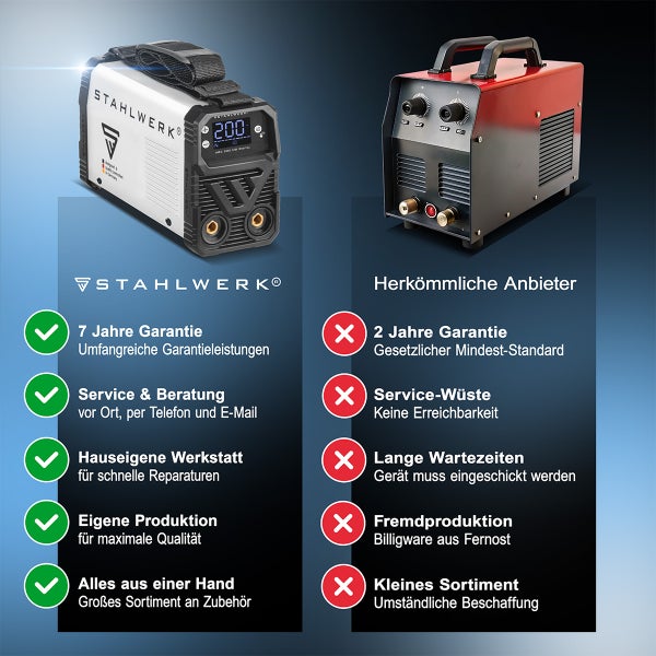 STAHLWERK ARC 200 MD DIGITAL Schweißgerät mit Lichtbogen-Handschweißen Funktion