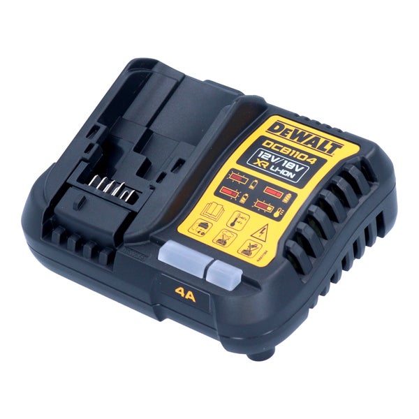 DeWalt Akkuladegerät DCB1104 für 12 Volt und 18 Volt XR Lithium Ionen Akkus mit 4 Ampere Ladestrom
