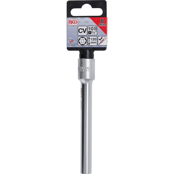 BGS Steckschlüssel-Einsatz Sechskant extra tief Antrieb Innenvierkant 10 mm (3/8) 8 mm - 9863-8
