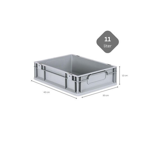 PROREGAL Spar Set 5x Eurobox Nextgen Economy Mit Auflagedeckel & 4x Schiebeschnappverschlüsse Rot Griffe Geschlossen HxBxT 12 x 30 x 40 cm 11 Liter