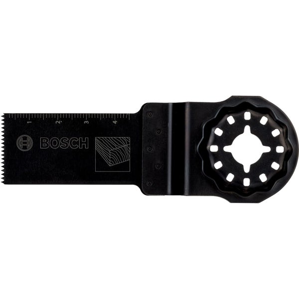 Bosch Logo. Sägeblatt für Multifunktionswerkzeug mit Tiefenskala.