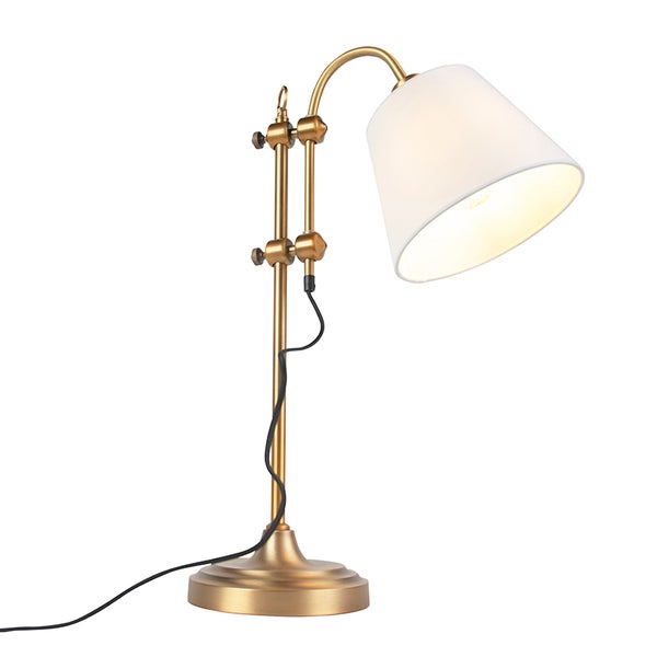 Tischleuchte mit Lampenschirm und verstellbarem Gestell