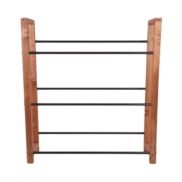 PROREGAL Getränkekistenregal HUNSRÜCK HxBxT 138x112x32cm 9 Kisten auf 3 Ebenen Massives Kiefernholz Braun geölt