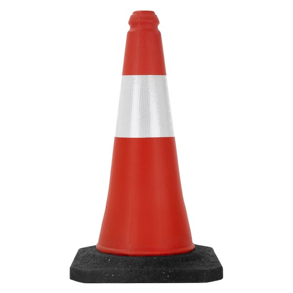 ECD Germany 2 Stück Verkehrskegel Pylone 51 cm, Rot-Weiß, Leitkegel mit schwerem Fuß, Verkehrsleitkegel mit weißen reflektierenden Streifen, Warnleitkegel Warnkegel Verkehrshütchen Markierungskegel