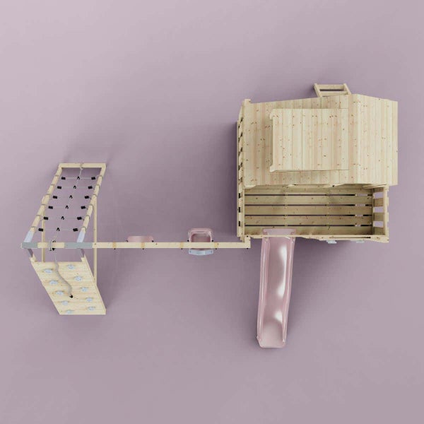 Regal mit zwei Ebenen und Metallelementen