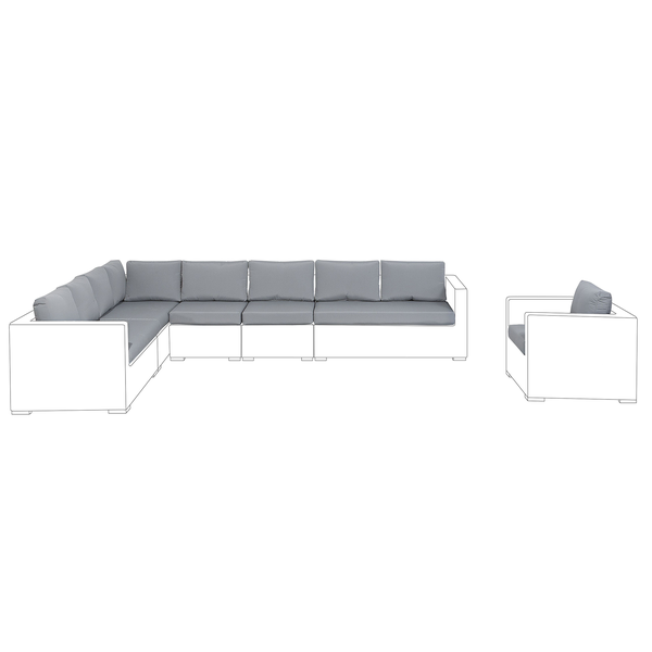 Outdoor Kissenbezug Set XXL Grau