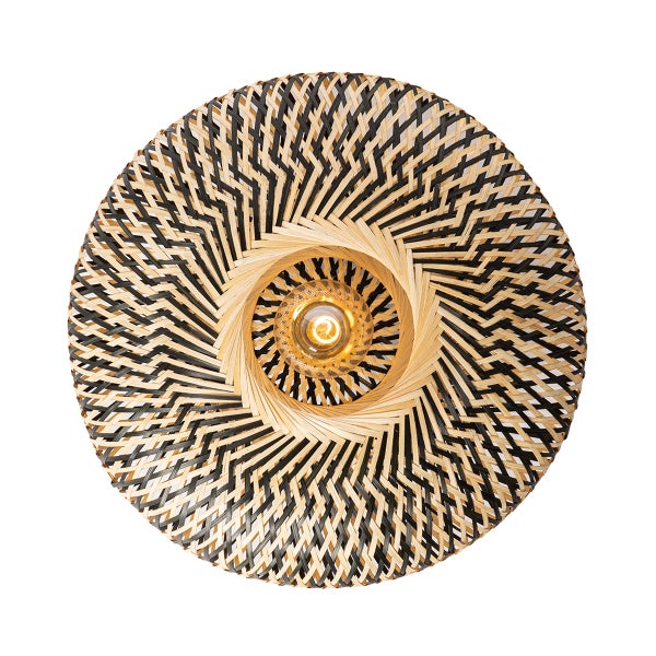 Deckenleuchte aus Bambus mit geflochtenem Schirm