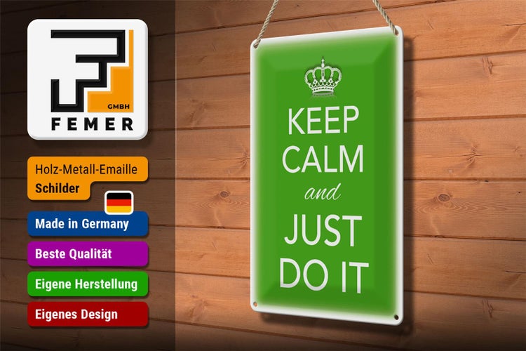 Blechschild Spruch 20x30cm Keep Calm and just do it