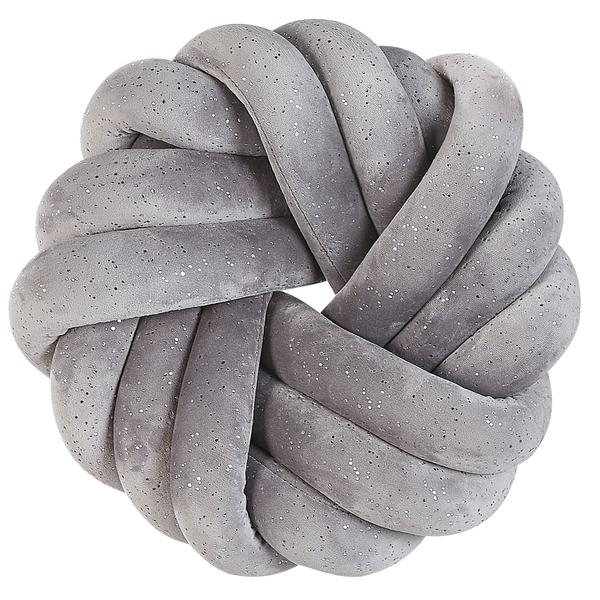 Dekokissen AKOLA Samtstoff 30 x 30 cm Grau Ohne Muster