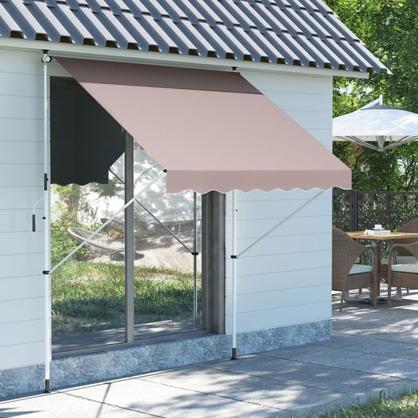 Outsunny Markise, Klemmmarkise, 200 x 150 cm, Alu, Crème,weiß