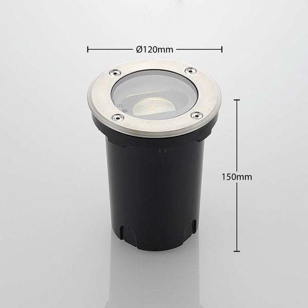 Lucande LED Bodeneinbauleuchte Doris (wasserdicht (Modern) in Alu aus Aluminium (1 flammig, ) - Außenleuchte für Garten Terasse Balkon & Haus