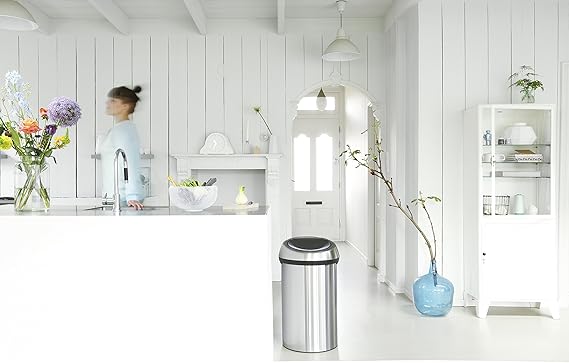 Brabantia Abfallbehälter Mit Soft Touch Öffnung 60 Liter HxBxT 71 x 40 x 40 cm Metall Matt Edelstahl