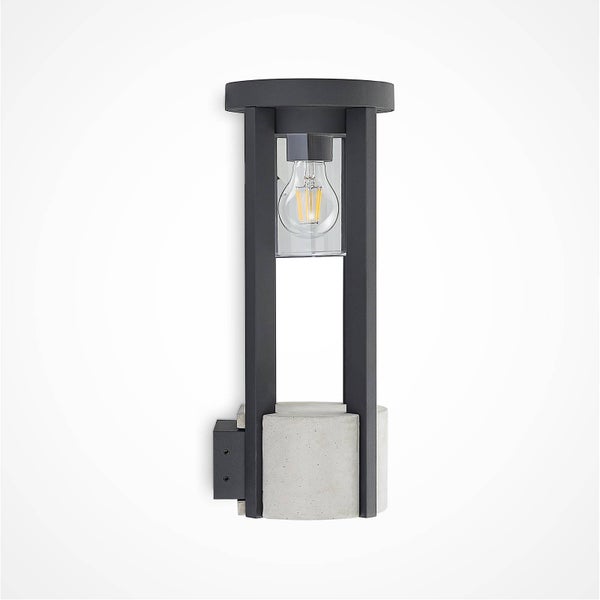Lucande Wandleuchte außen Overa (spritzwassergeschützt (Modern) in Alu aus Aluminium (1 flammig, E27) - Außenwandleuchten Wandlampe Led Außenlampe Outdoor für Außenwand/Hauswand Haus
