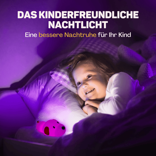 Vulpes Goods Nachtlicht für Kinder mit Touch-Bedienung und 8 Farben - Silikon-LED-Nachtlicht für das Kinderzimmer - USB