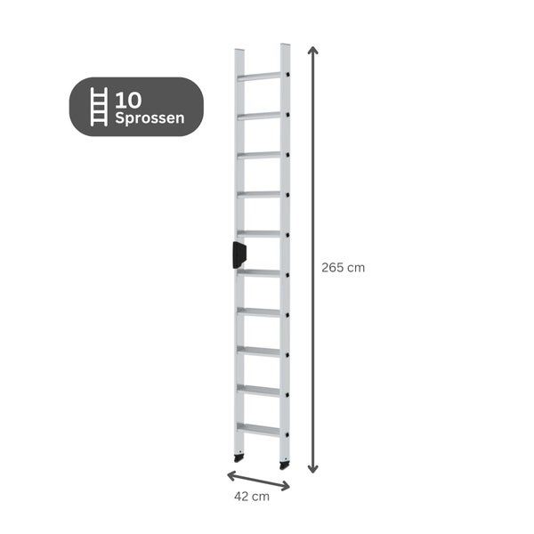 PROREGAL Stufen-Anlegeleiter Ohne Traverse 10 Stufen