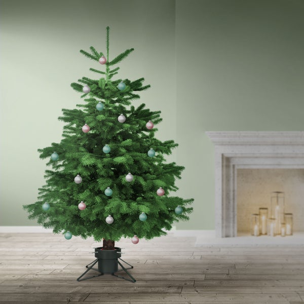 ECD Germany Weihnachtsbaumständer mit Wasserschale und 4 Feststellschrauben, Dunkelgrün, Metall Christbaumständer, Tannenbaumständer für Bäume bis 250 cm Höhe, Sternförmige Weihnachtsbaum Ständer