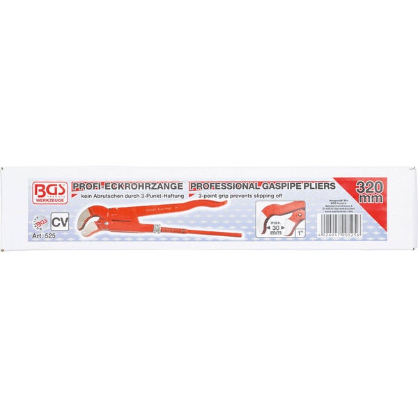 BGS Profi-Eckrohrzange, 320 mm, mit 3-Punkt-Haftung