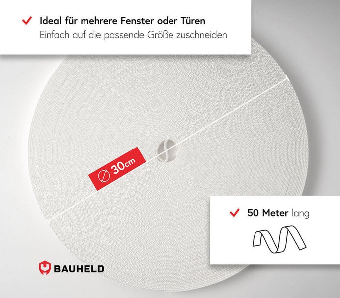 Rollabdichtung mit 30 Zentimeter Durchmesser und 50 Meter Länge.