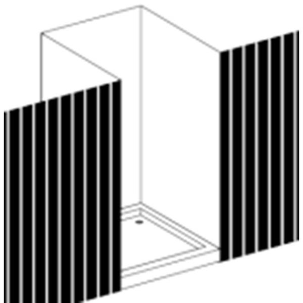 Duschkabine mit Duschwanne und Wandpaneelen