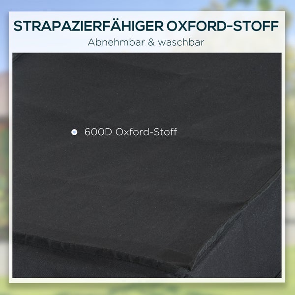 HOMCOM Lasten-Fahrradanhänger, Transportanhänger, 140L x 88B x 60H cm, 600D Oxford, Stahlrohr,Schwarz