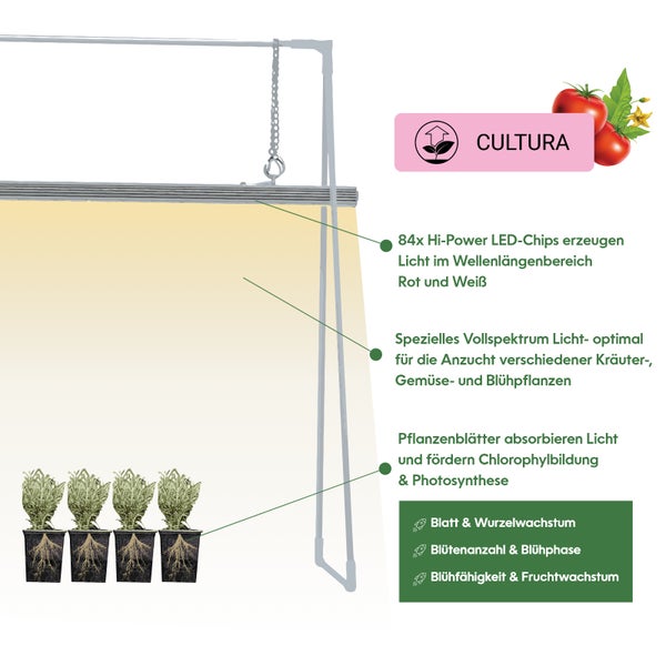 Parus by Venso Grow Light Duo mit Stativ LED Pflanzenlampe Vollspektrum 20W Anzuchtlampe LED Pflanzenleuchte für Gemüse, Kräuter und Blühpflanzen, Venso Ecosolutions, Wachstumslampe für Pflanzen