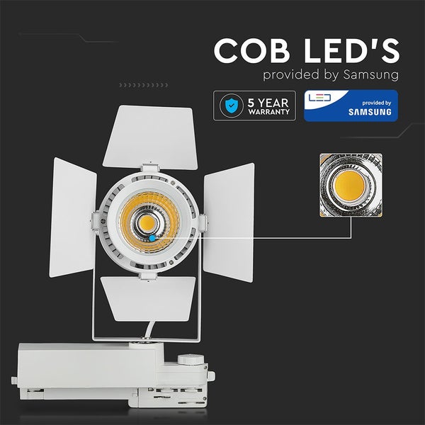 V-TAC VT-433-W - LED-Schienenleuchten - Shutter-Schienenleuchten - Samsung - IP20 - Weiß - 33