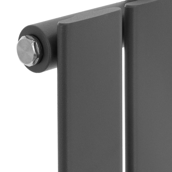 LuxeBath Designheizkörper Stella 1800 x 370 mm Anthrazit, Paneelheizkörper Mittelanschluss, Einlagig, Flach, Vertikal, Badheizkörper Röhrenheizkörper Flachheizkörper Badezimmer Heizung Bad Wandheizung