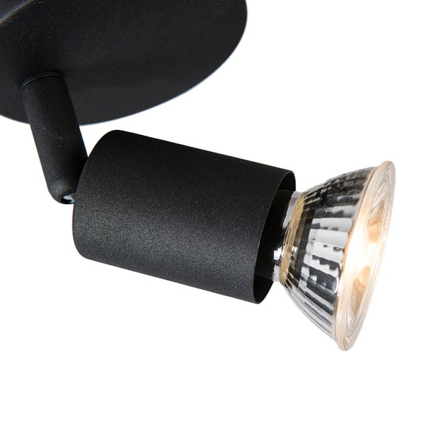 Schwarzer Deckenstrahler mit Halogenlampe