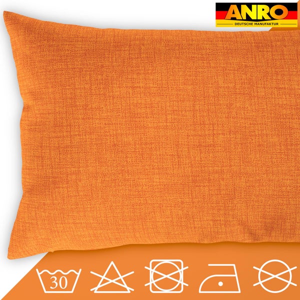 Kissenhülle Orange 30x50cm mit Füllung Leinenoptik