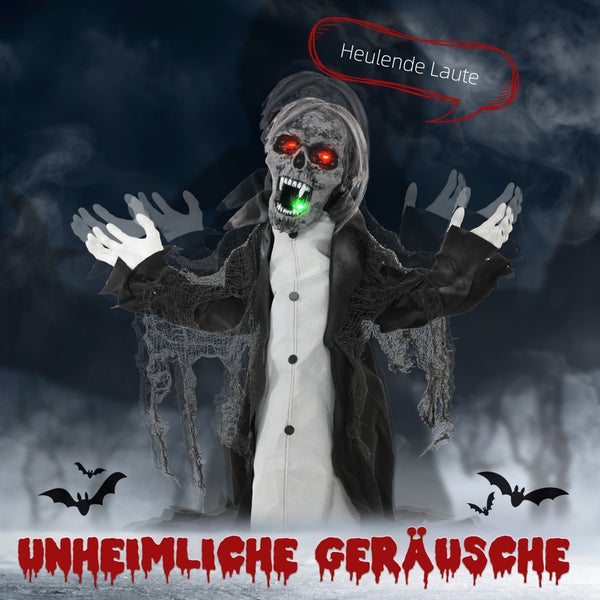 Animierter Zombie mit Soundeffekten für Halloween
