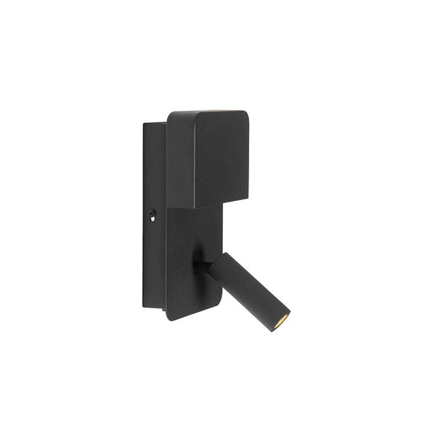 Schwarze Wandleuchte mit verstellbarem Lichtkopf zur individuellen Ausrichtung des Lichts