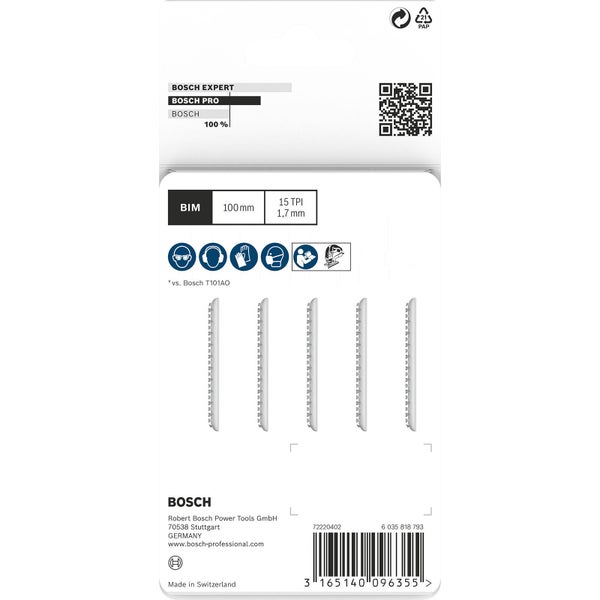 Bosch PRO Hardwood clean T101AIF Stichsägeblatt 100 mm 5-tlg. - 2608634897
