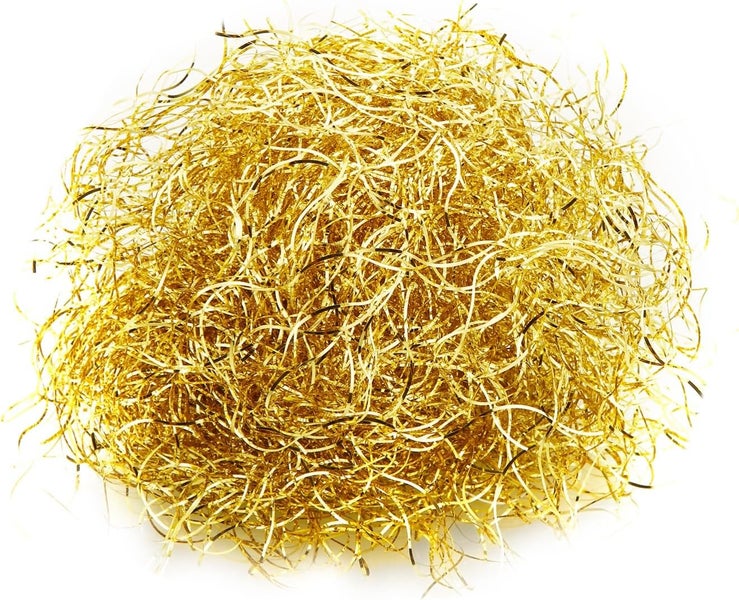 Goldene Lametta-Dekoration