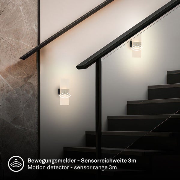 LED Wandleuchte Wandlampe ohne Stromanschluss Bewegungsmelder Akku ohne Bohren