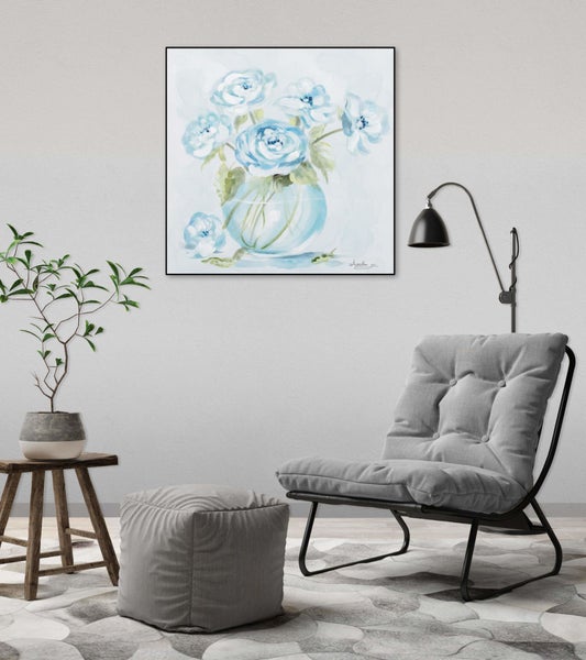 Handgemaltes Gemälde Acrylfarbe 60x60cm Blau