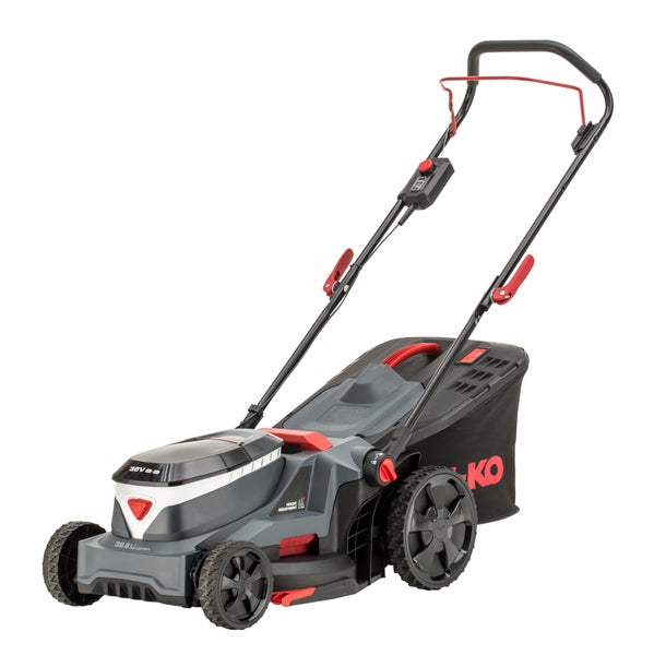 Akku-Rasenmäher AL-KO 38.6 Lithium comfort mit Grasfangbox, 36 Volt Lithium-Ionen-Akku und verstellbarem Holm.