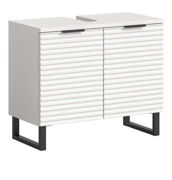 Waschbeckenunterschrank mit zwei Türen und Metallfüßen