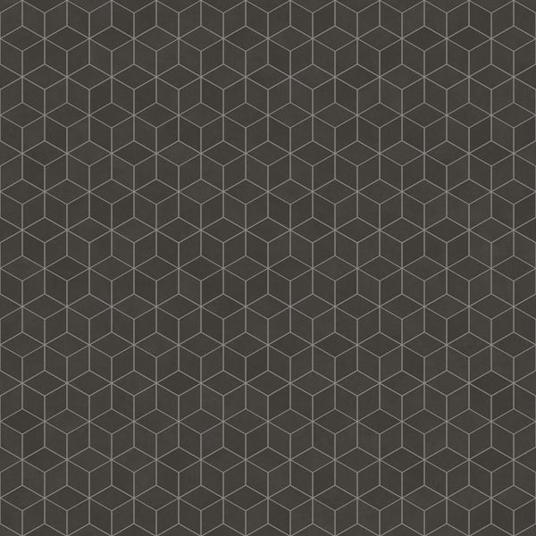 Dunkelgraues geometrisches dreidimensionales Würfelmuster aus feinen Linien