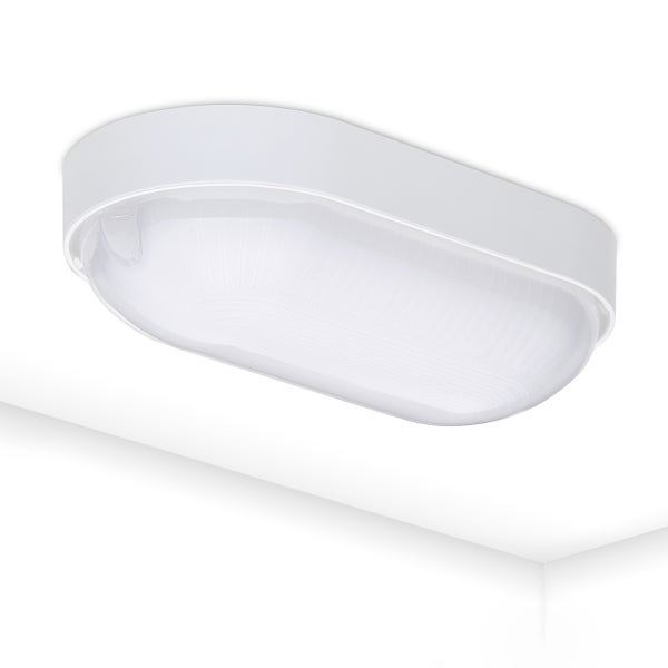 Kellerlampe LED 9W 800Lm IP65 Neutralweiß 4000K Ovallampe Deckenlampe für Keller Garage Abstellraum Weiß