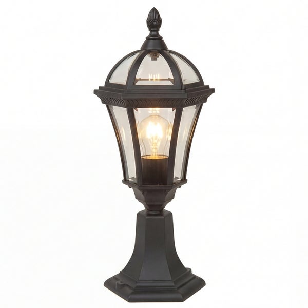 Dekorative Sockelleuchte mit klarem Lampenglas und Leuchtmittel