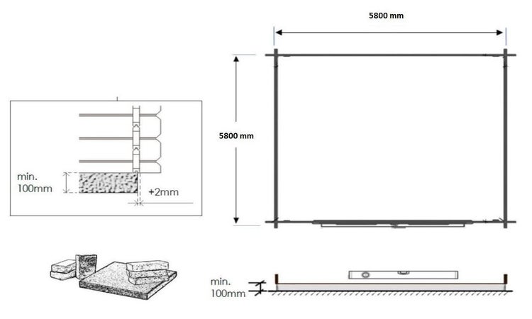 Gartenhaus, Gerätehaus 36m2 - 6x6m - 40mm