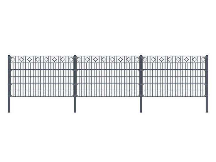 Home Deluxe Doppelstabmattenzaun MORATA - Höhe / Länge: Höhe: 120 cm / Länge: 10 m,  Anzahl Eckpfosten: 2x Eckpfosten