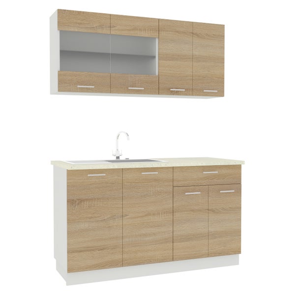 Singleküche Einbauküche Küchenzeile 140cm Esilo