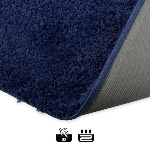 FLOORDIREKT Badematte Sky Soft - Reckteckig - Rutschhemmende Rückseite - Marineblau - 50 x 80 cm