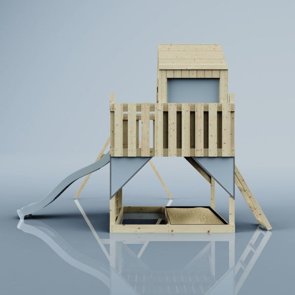 OutdoorToys Spielturm Lasse aus Holz in Blau Kinderschaukel