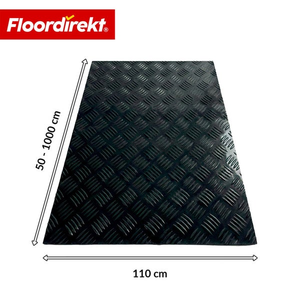Floordirekt Logo, Gummimatte mit Riffelblechmuster, 50 bis 1000 cm Länge, 110 cm Breite