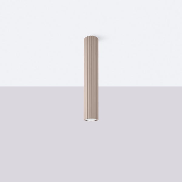 Beige Deckenleuchte mit gerippter Oberfläche