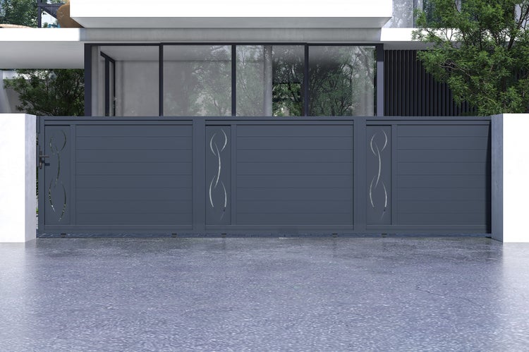 Schiebetor 6m LIFE H.140cm Aluminium + LIFE Tor H140 GRAU