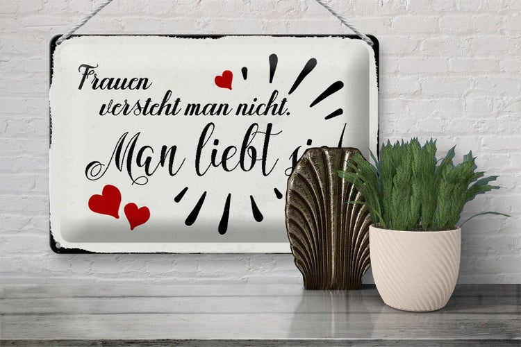 Blechschild Spruch 30x20cm Frauen versteht man nicht man