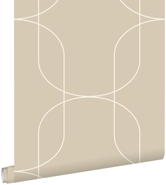 ESTAhome Tapete geometrische Formen Beige - 0.53 x 10.05 m - 139649